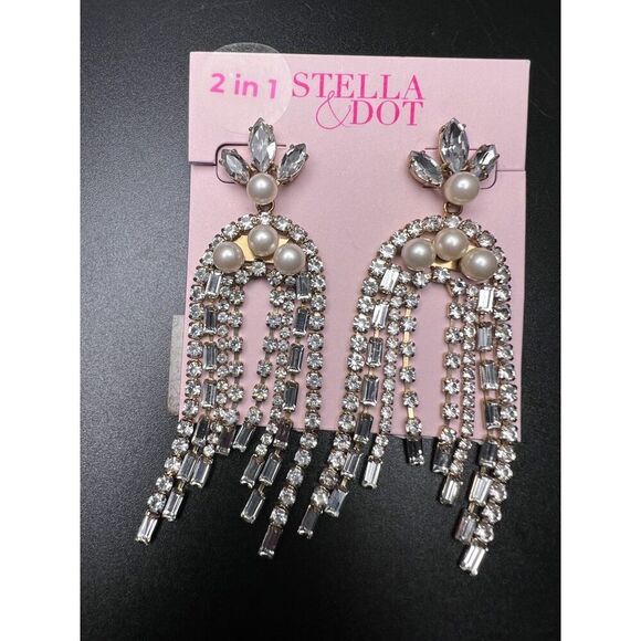 Stella & Dot Crystal Waterfall Earrings - Picture 2 of 11